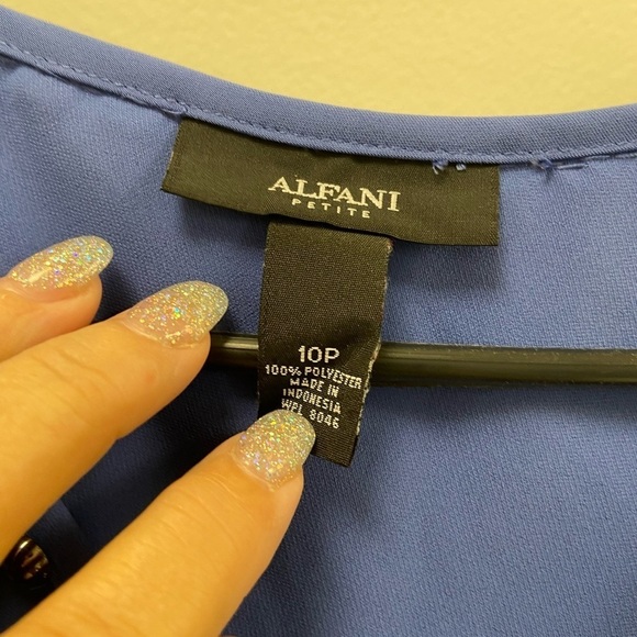 Alfani petite women’s studded blue tank size 10petite - Picture 4 of 7